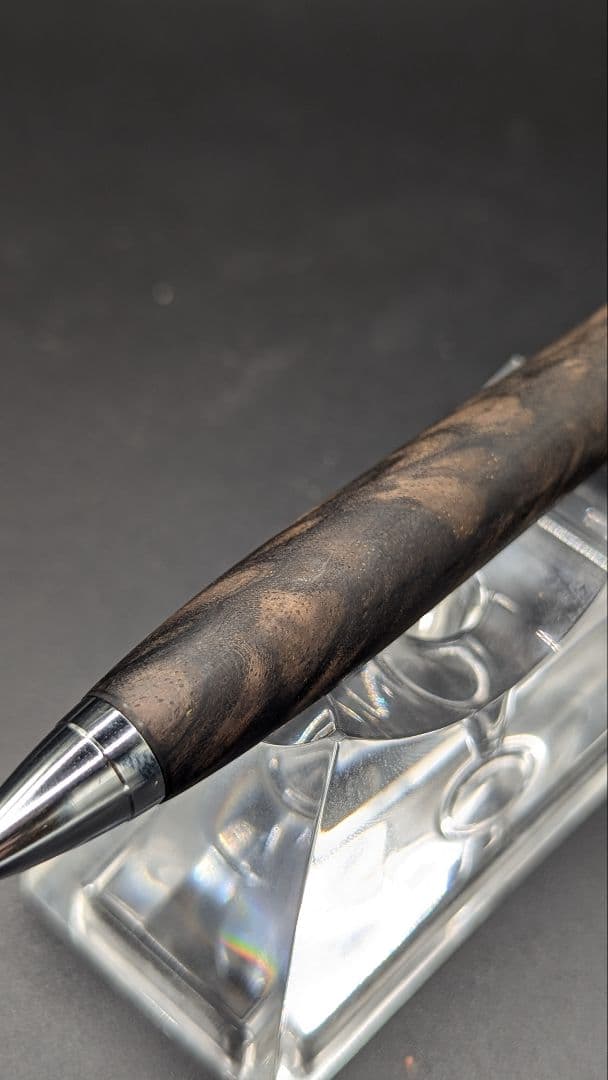 210ペン工房翌檜　極上　黒柿　孔雀杢　木軸シャーペン　木軸ボールペン　銘木