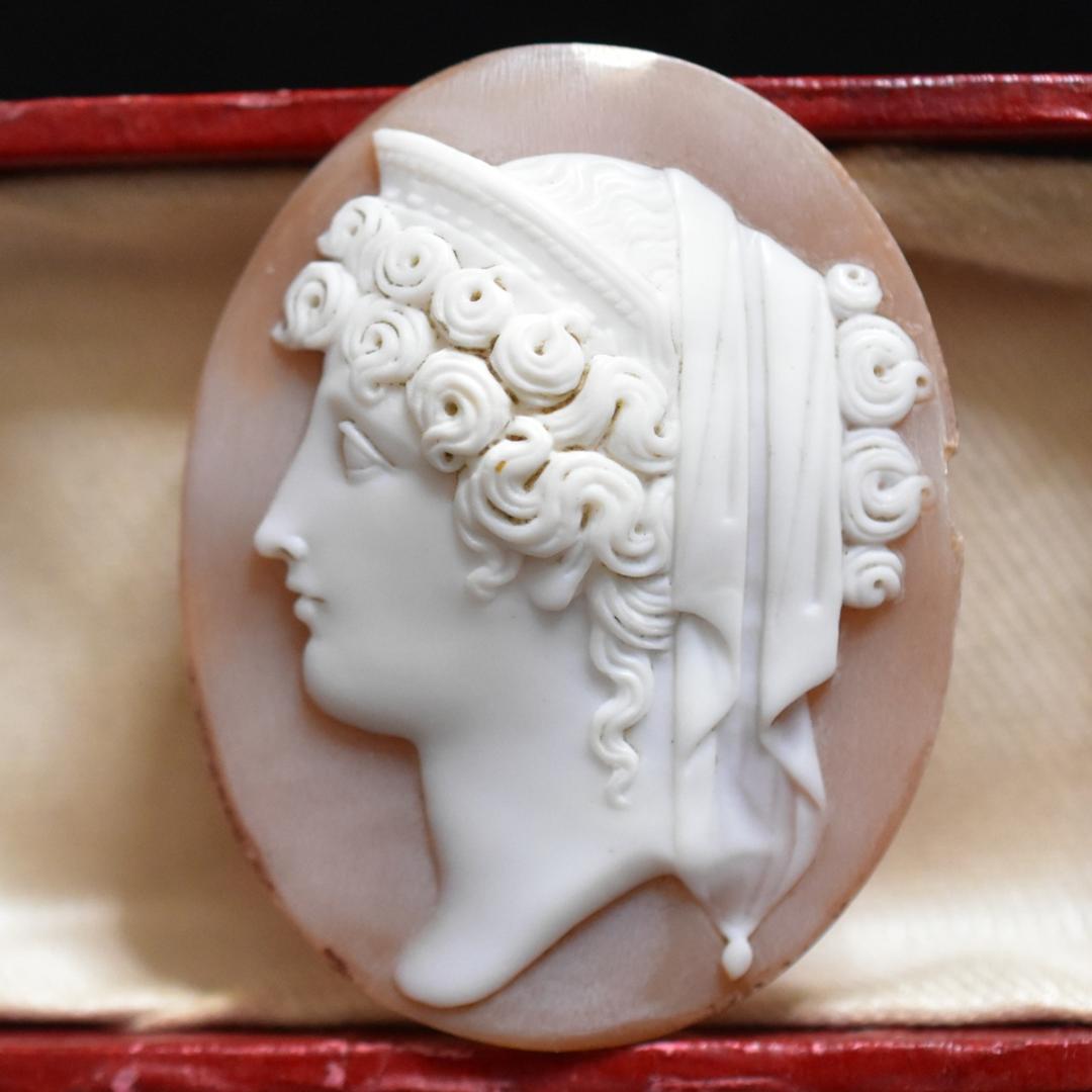 アンティーク 女神ヘラのシェルカメオルース/裸石 ヴィクトリア中期ごろ