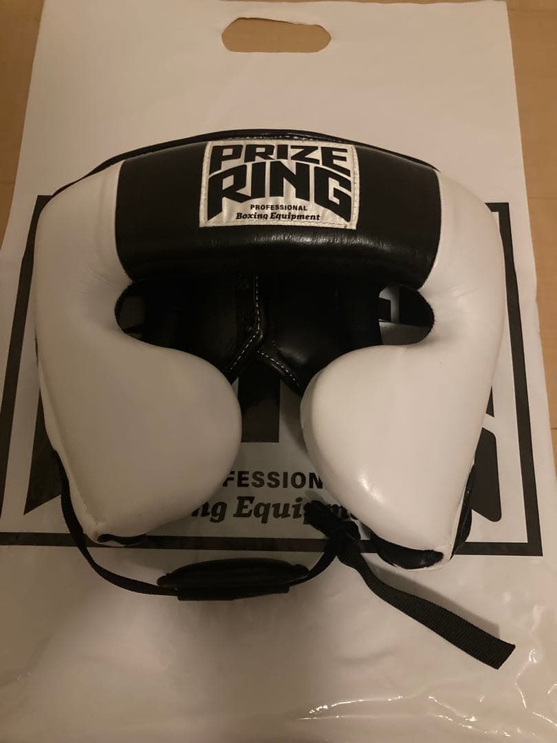 最終価格 PRIZE RING ボクシングヘッドギア ホワイト ブラック M