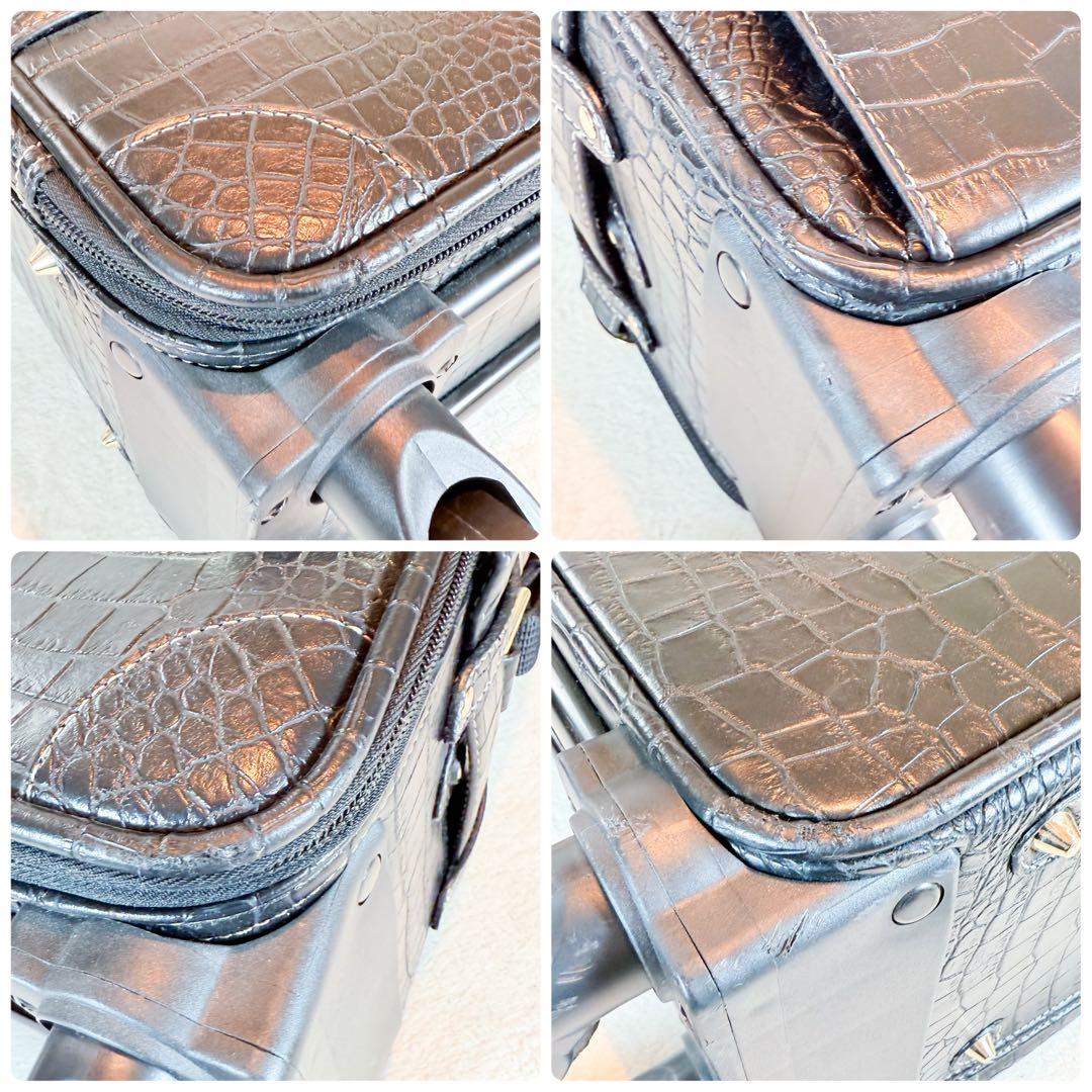 SWANY スワニー クロコ型押し キャリー ブラック