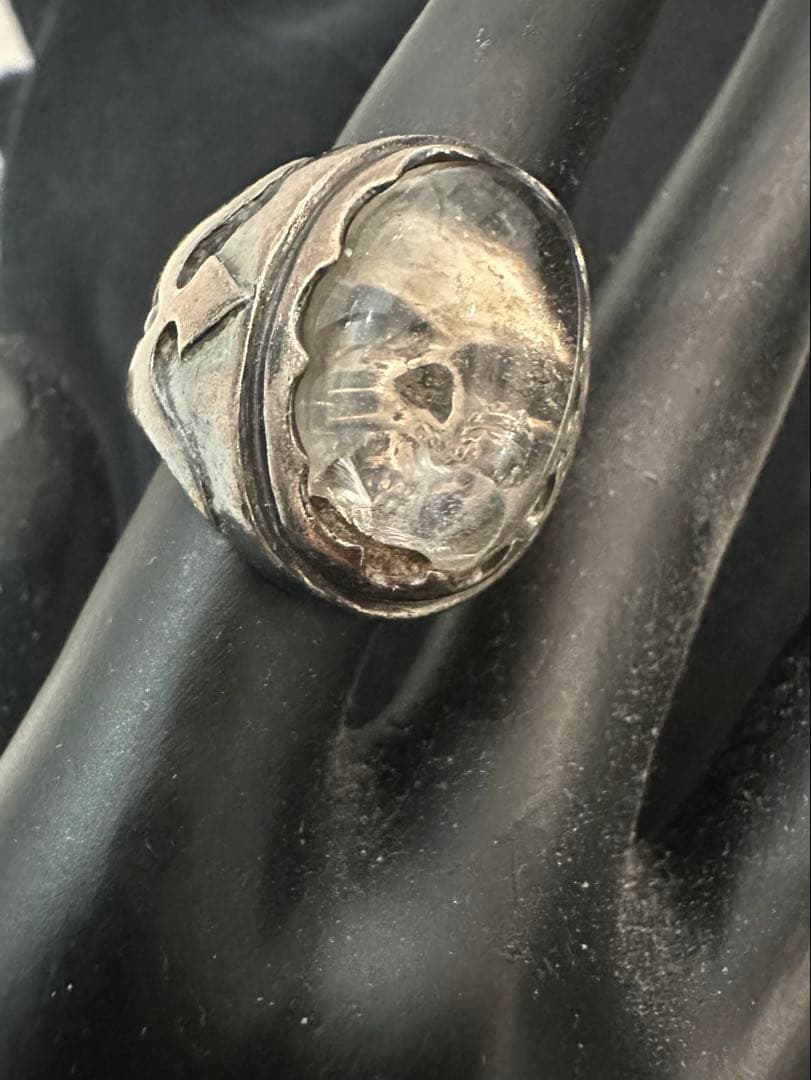 CRAZY PIG CRYSTAL SKULL リング