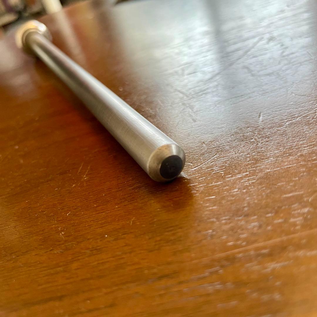 コントラバス用エンドピン　カーボン入り鉄　φ10mm 23cm 溝無し