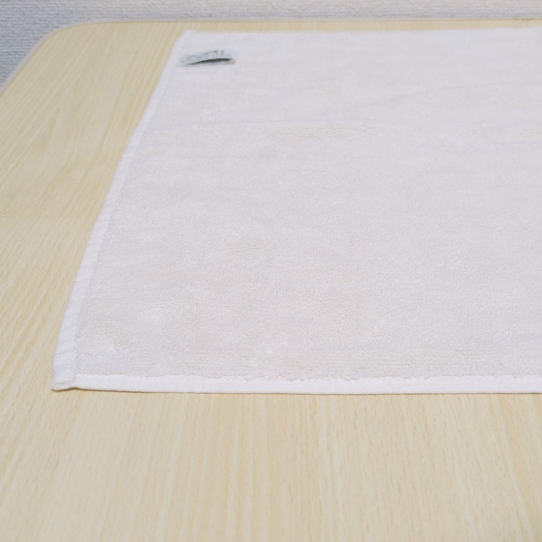 HERMES 美品 大判 ハンドタオル フェイスタオル ホワイト ステアーズ