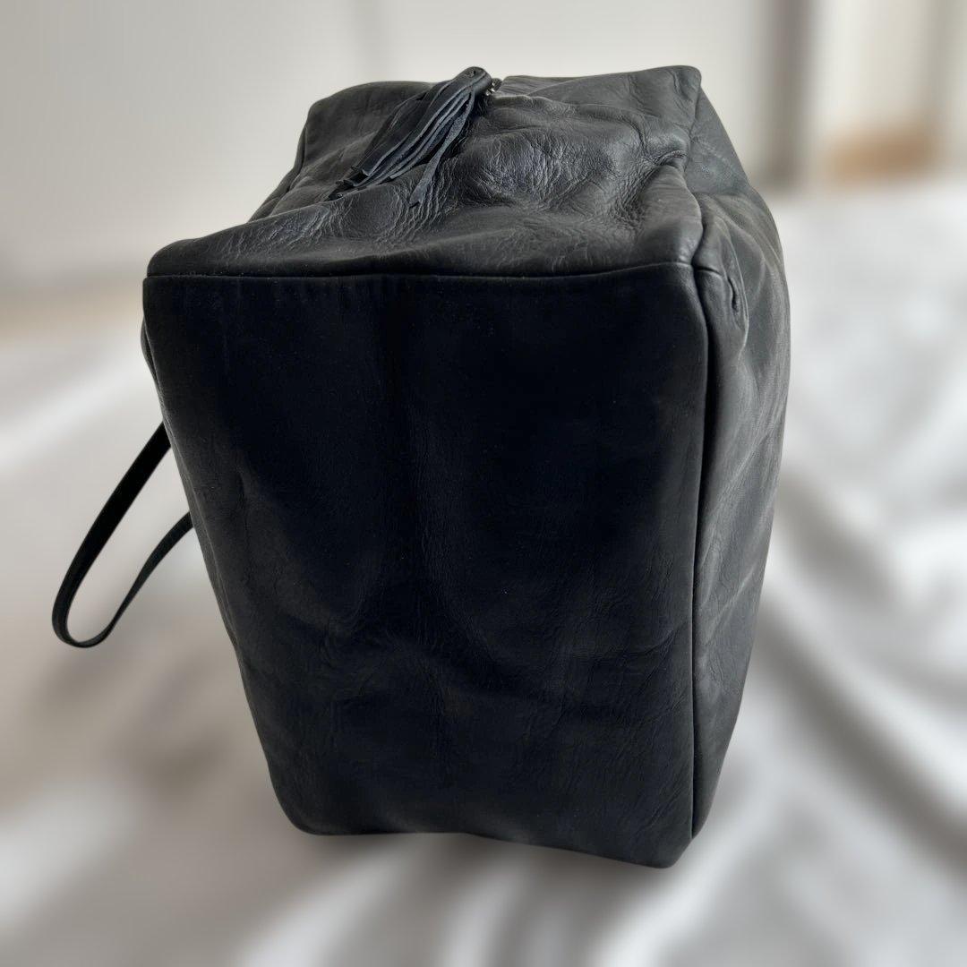 ダンサーカレバッグ　レザーショルダーバッグ　Lサイズ ブラック