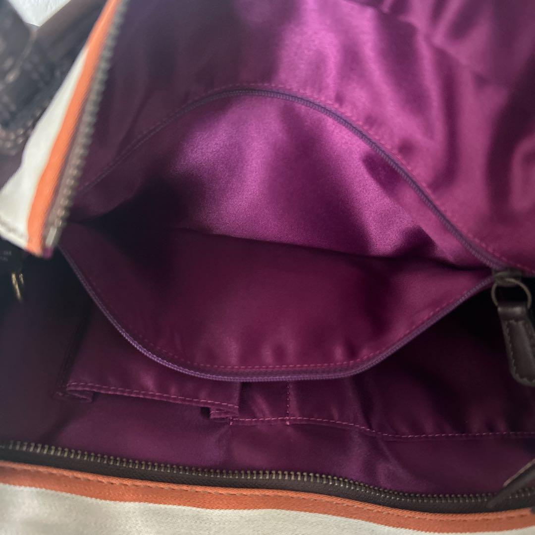 コーチ　トートバッグ　ハンドバック　レザー　ターンロック　A4収納可能　ブラウン