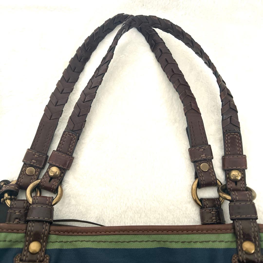 コーチ　トートバッグ　ハンドバック　レザー　ターンロック　A4収納可能　ブラウン