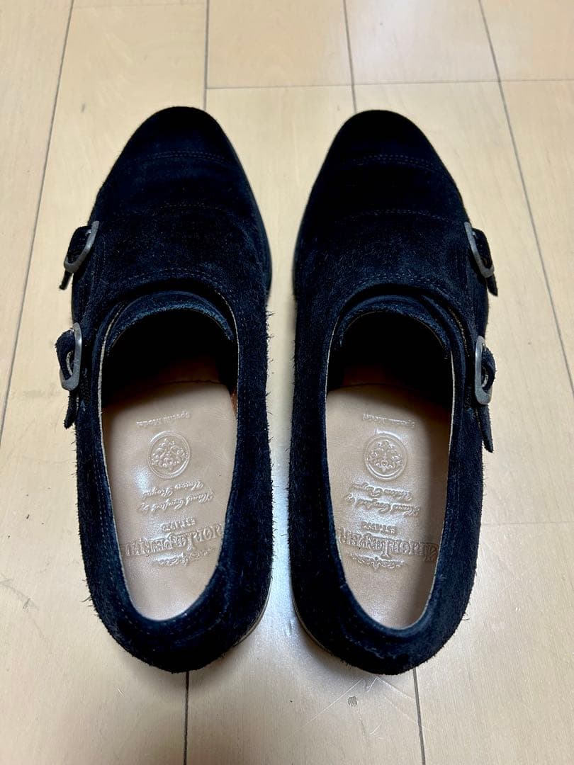 UNION IMPERIAL ダブルモンク黒スエード 26.5cmの大きめ