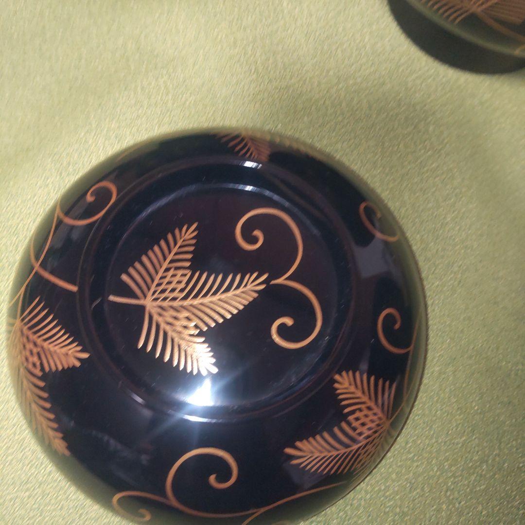 希少 輪島塗 大向高洲堂 松沈金 煮物椀 5客 雑煮椀 合鹿椀 天然木 漆 高級