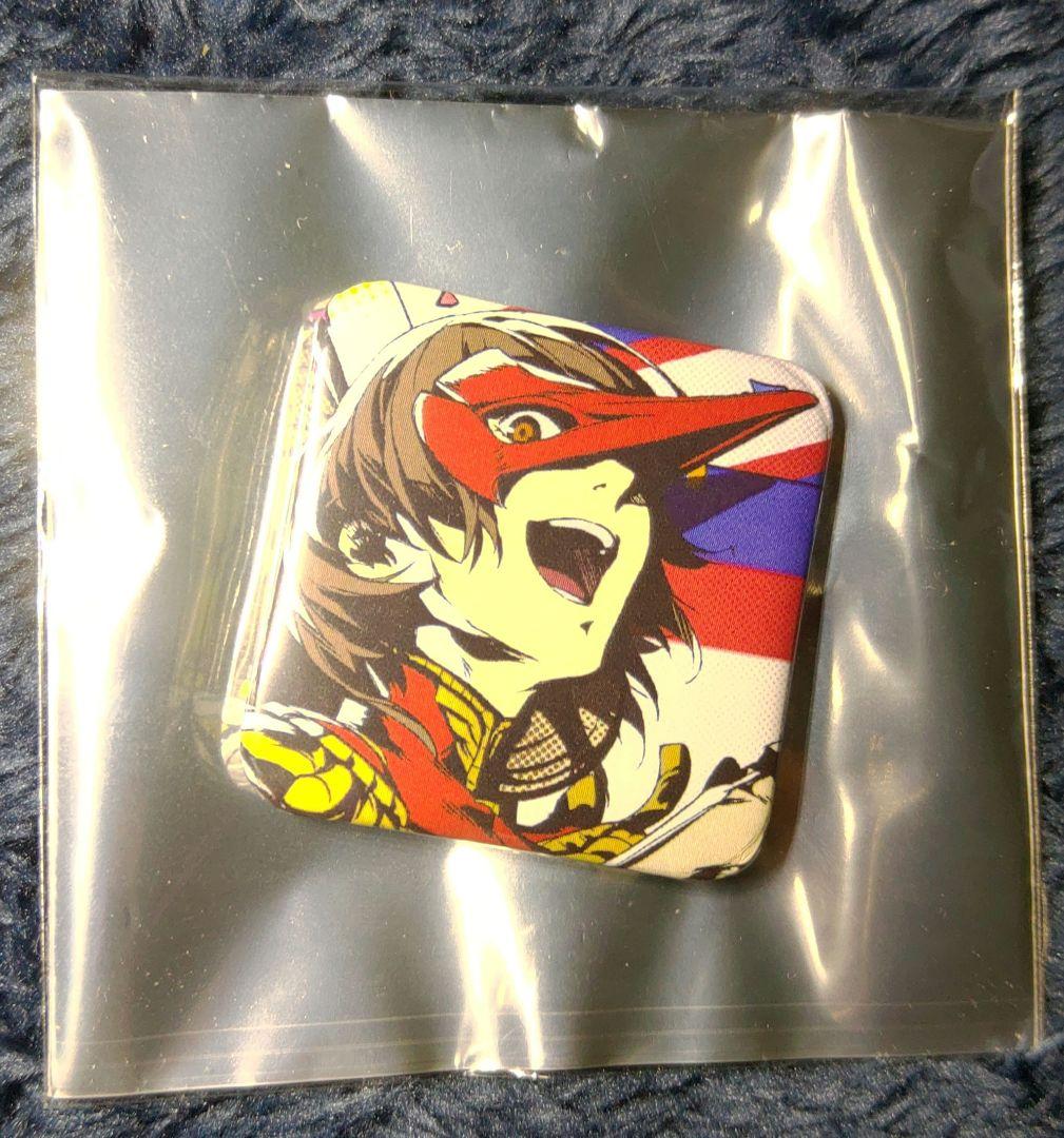 ①スクウェア缶バッジ　ペルソナ5ロイヤル　総攻撃　明智吾郎