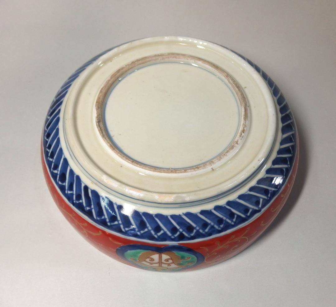 古伊万里錦手石畳紋鉢/和食器/24.6cm