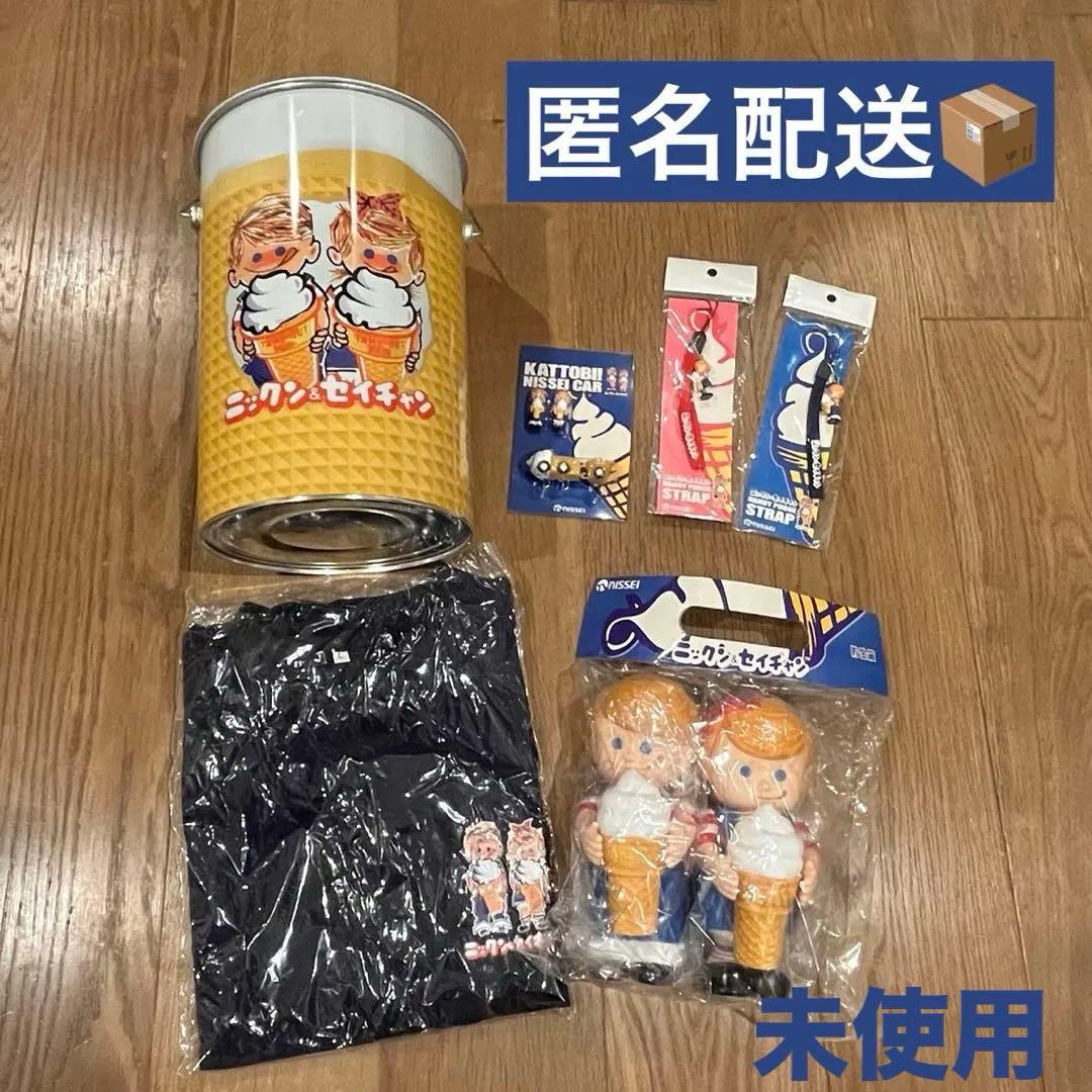 【未使用】ニックン&セイチャン 非売品 キャラクター缶 nissei 貯金箱