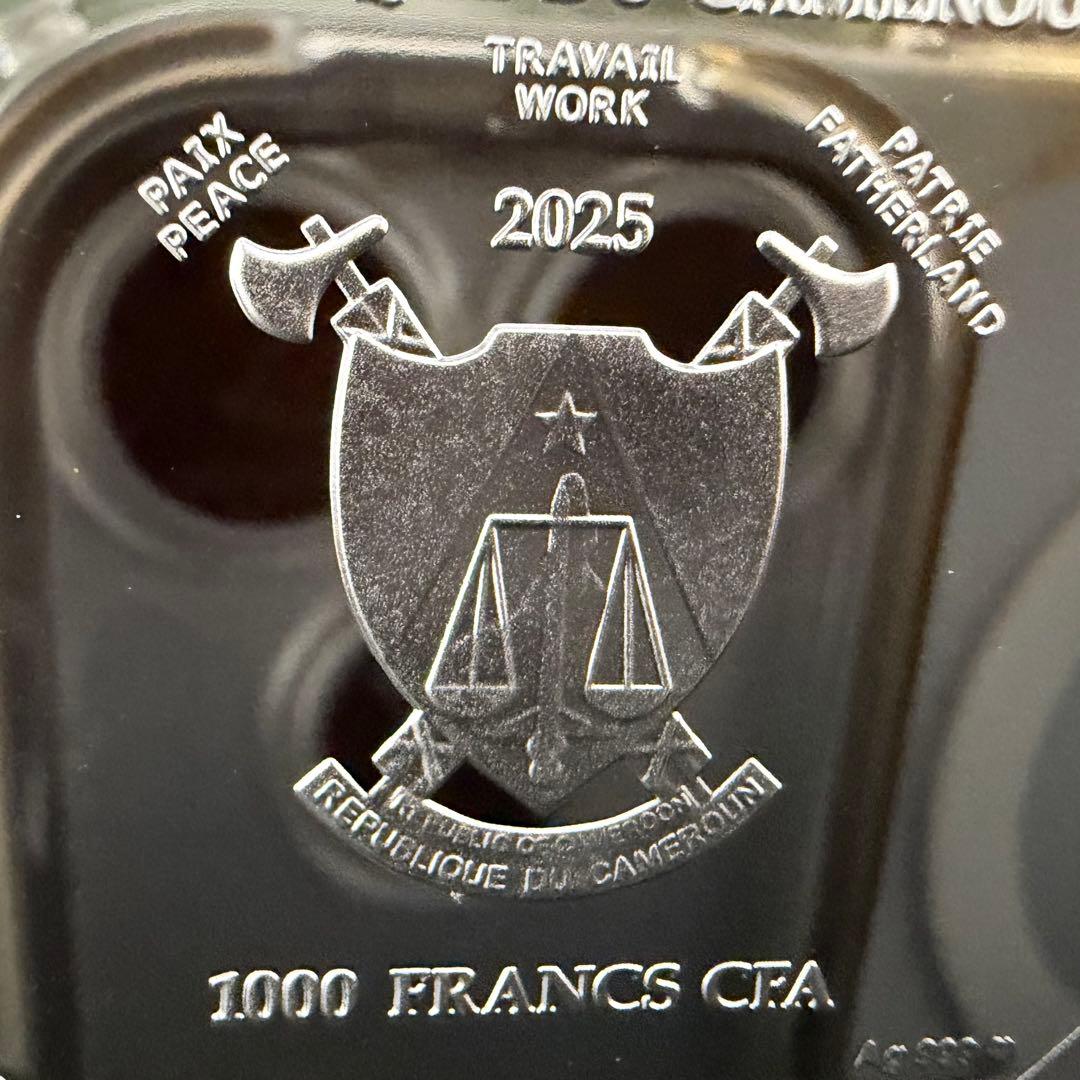 銀貨 四角型 ヴァイオリンを弾く死神のいる自画像 ブラックプルーフ 1オンス