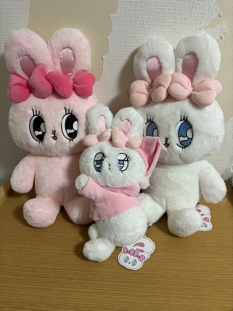 エスターバニー　リボンバニー　クリームバニー　ぬいぐるみL 寝そべり　3点　#1