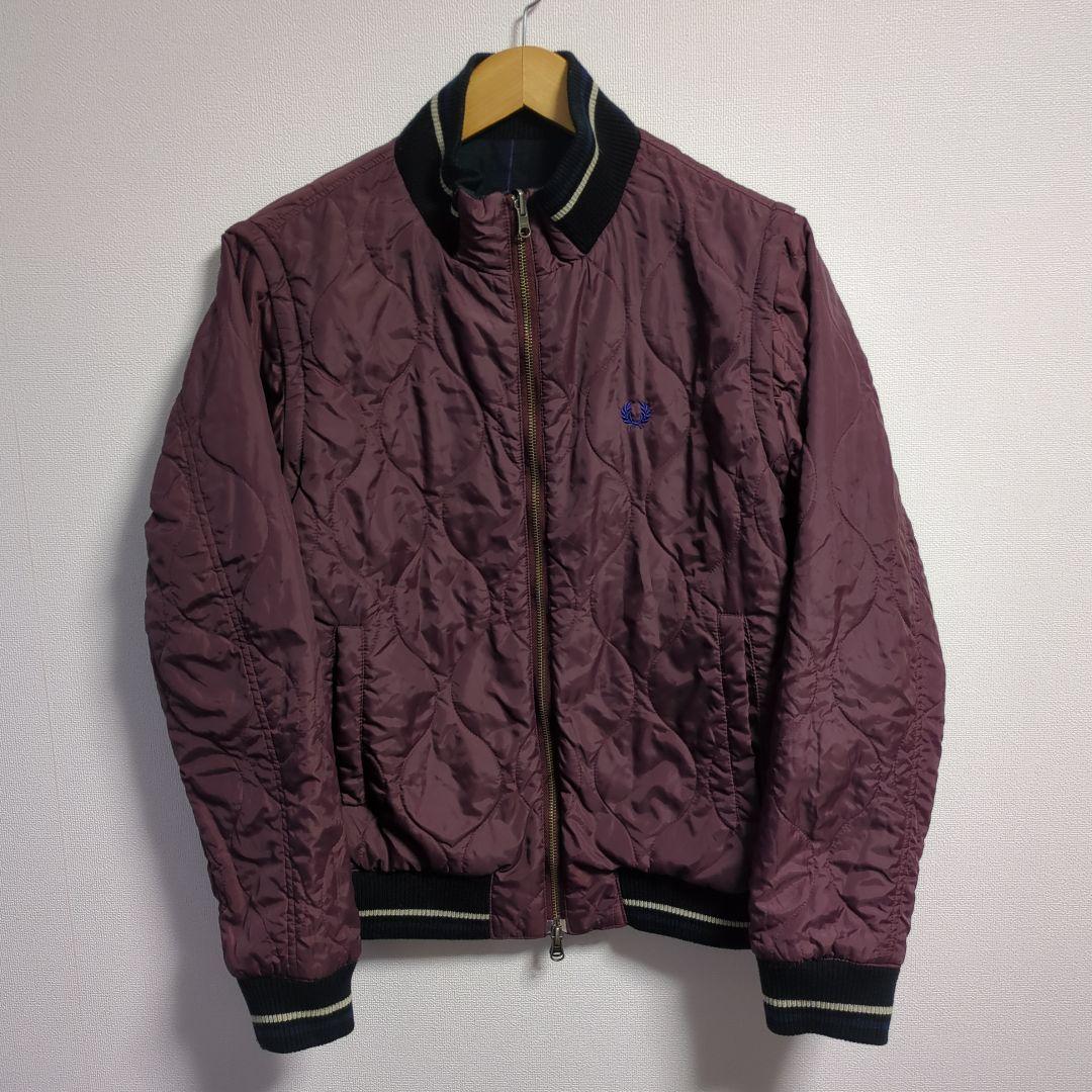 フレッドペリー 中綿ブルゾン リバーシブル 月桂樹 ロゴ チェック柄 L