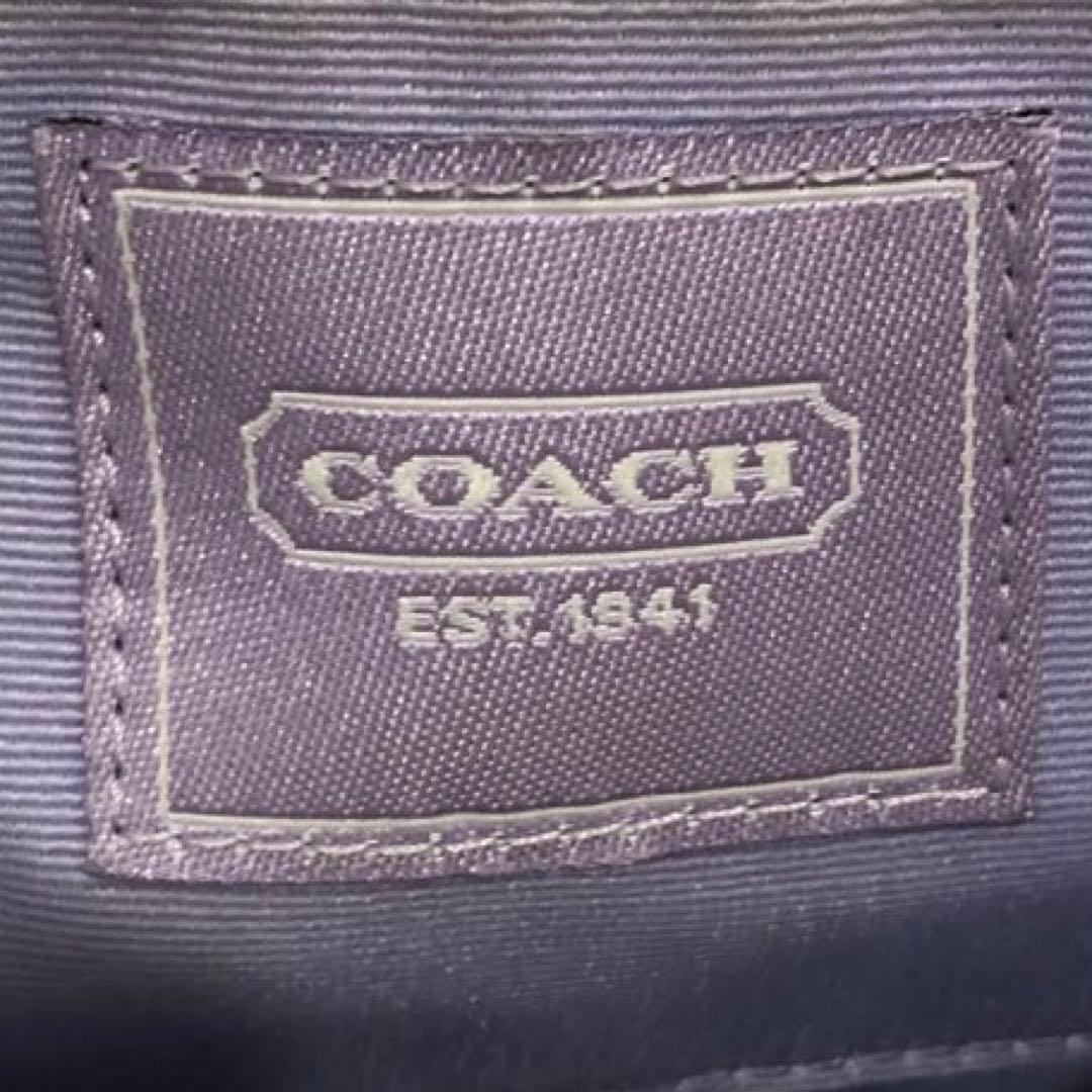 コーチ レザー ミニ ハンドバッグ シグネチャー キャンバス ガマ口