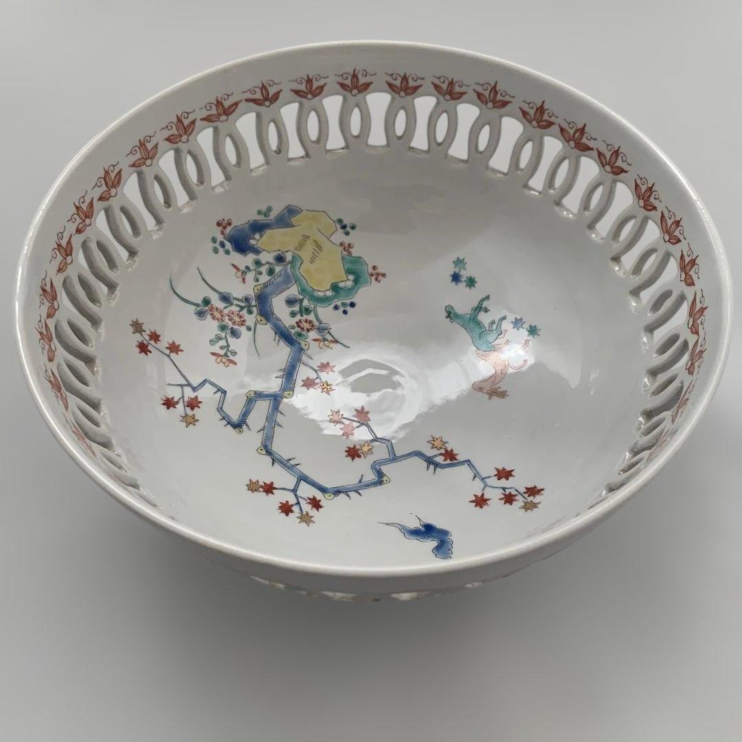 【箱付き】十二代 酒井田柿右衛門、鹿・紅葉・透鉢