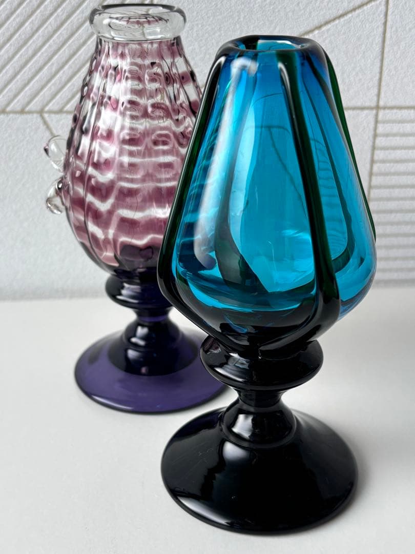舩木倭帆　吹きガラス　作品展 一輪挿し　花瓶　2個セット