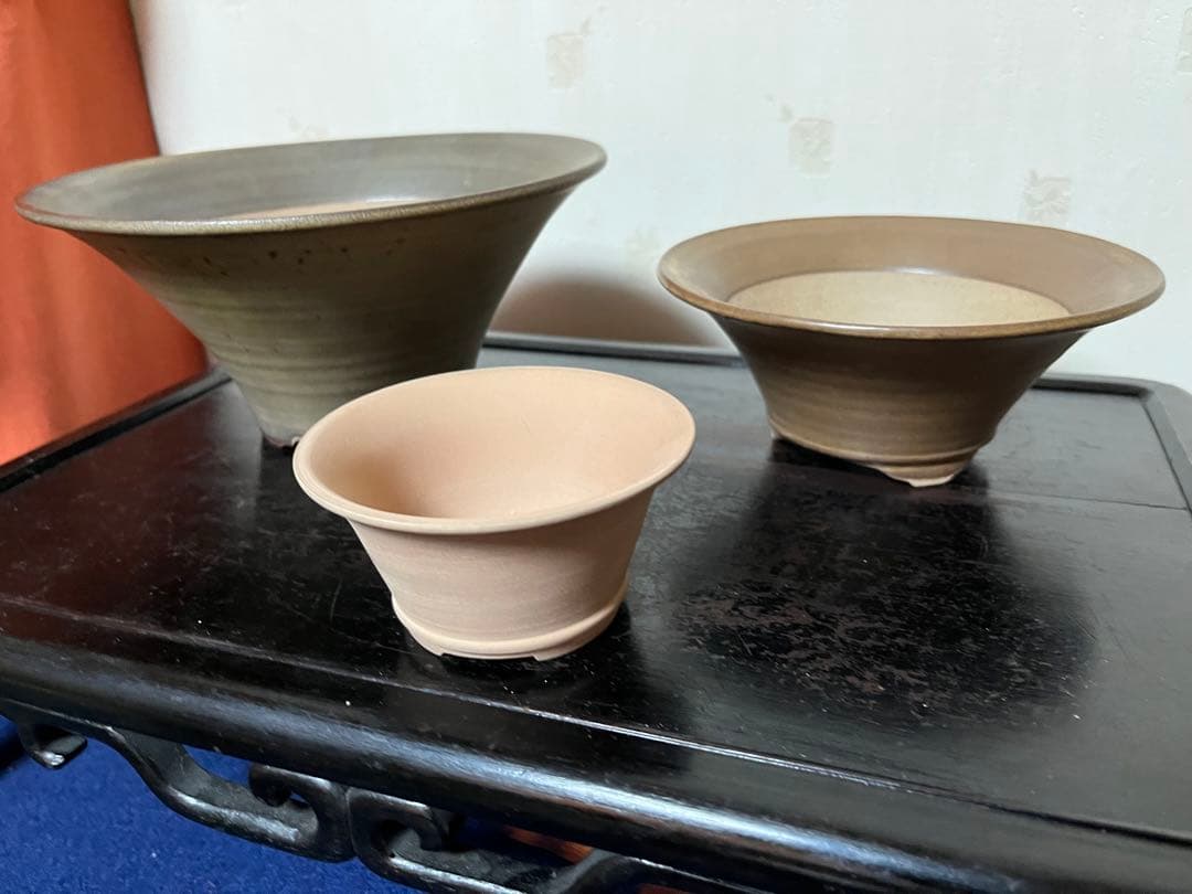 49 盆栽　盆栽鉢　植木鉢　和鉢　祥石　３鉢