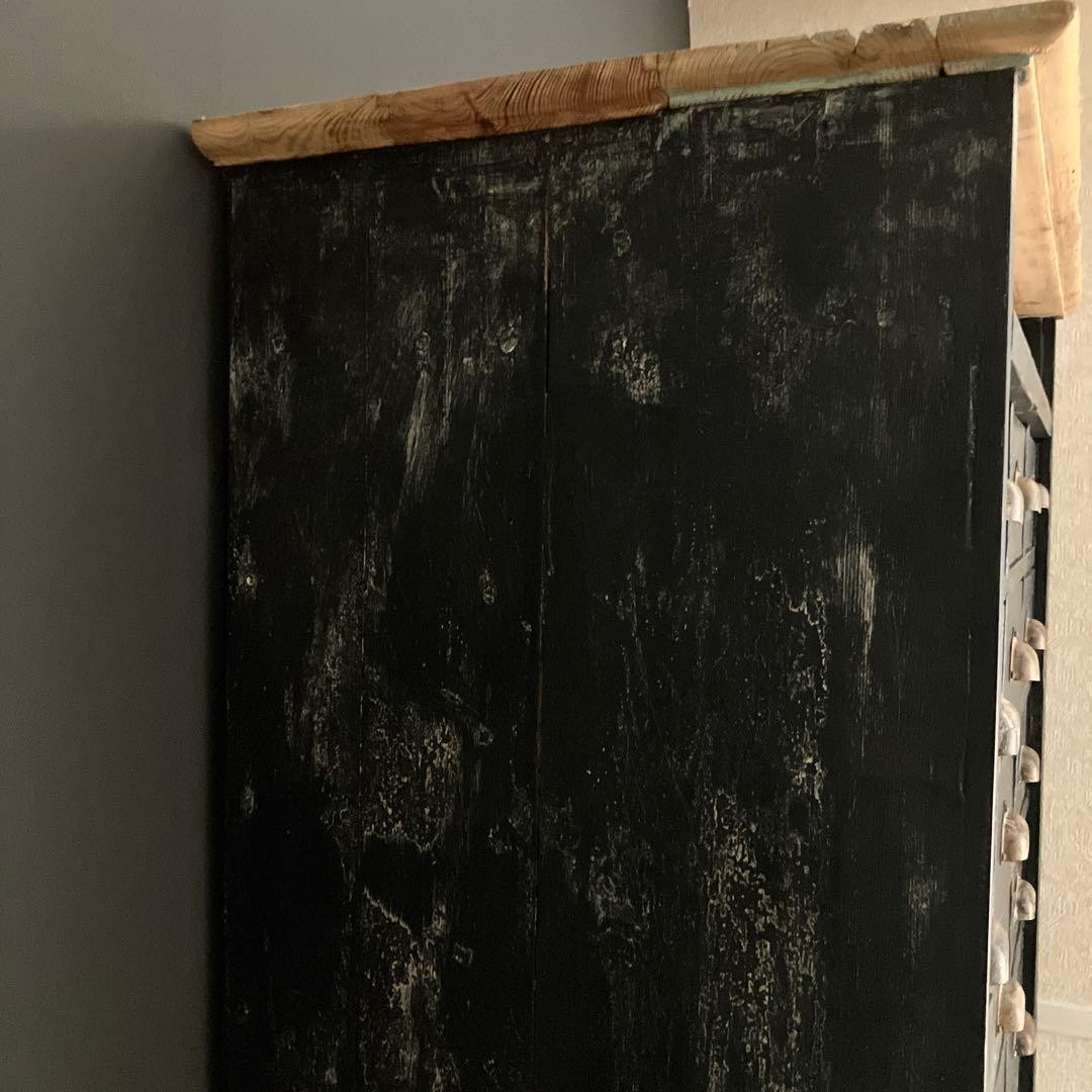 フランス アンティーク シェルフ ウッドラック キャビネット インダストリアル