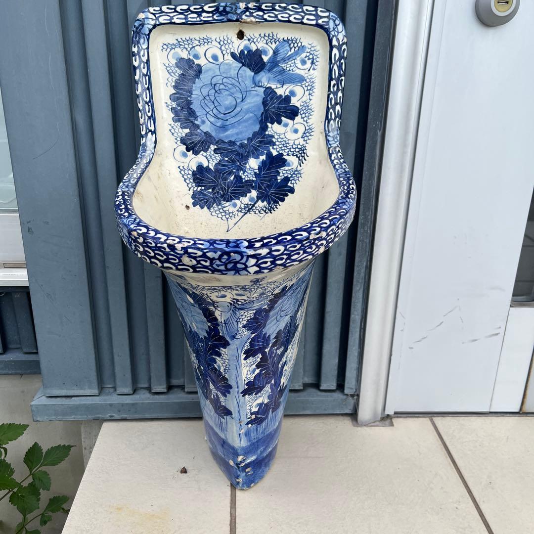 瀬戸本業窯　見立て鉢植え　花器　明治期