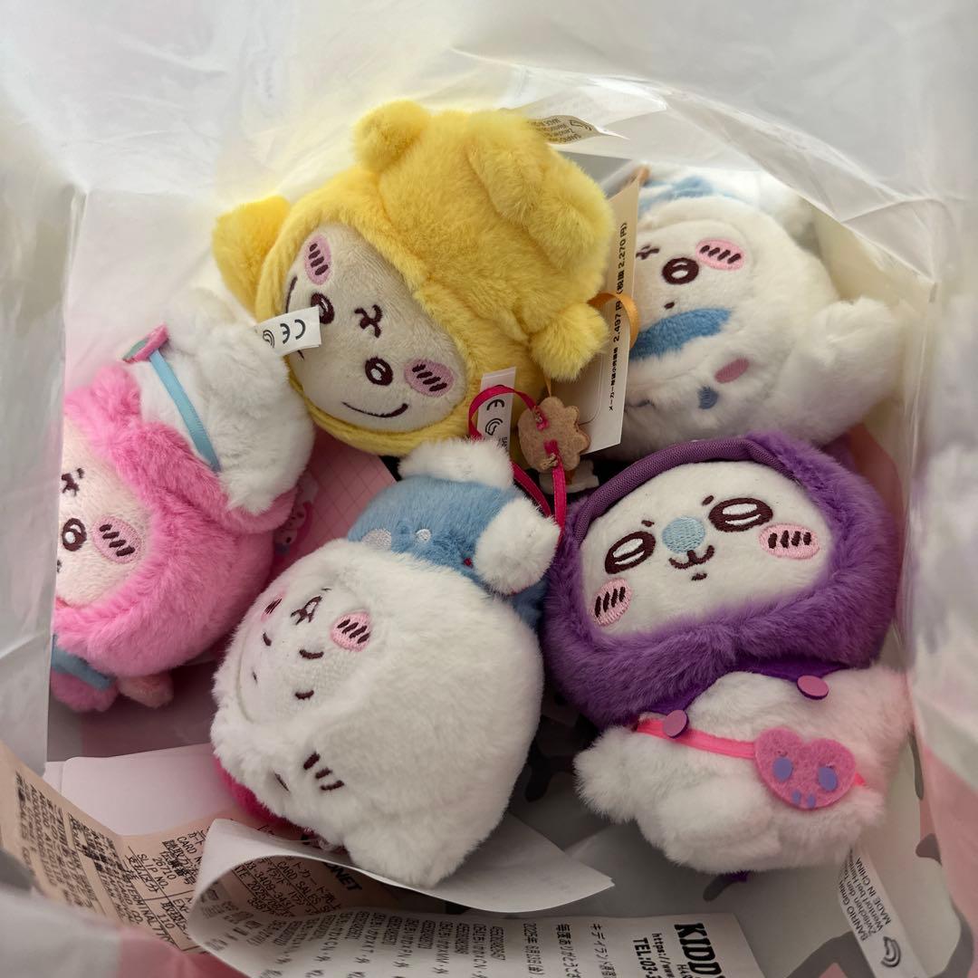 新品未開封 ちいかわ サンリオ マスコットホルダー 5種 コンプ