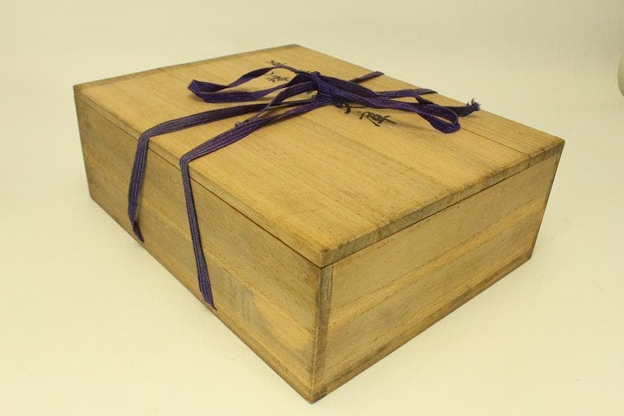 平安象彦造 草花蒔絵 光琳形 文庫 共箱 未使用(A632)