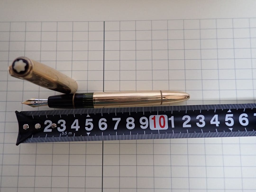 モンブラン｜#744｜ピンストライプゴールド｜吸入方式｜ヴィンテージ｜万年筆