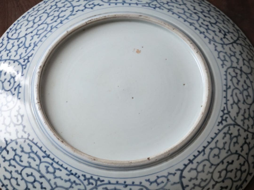 江戸時代　後期　古伊万里　微塵唐草　松竹梅文　大皿　飾皿　額皿　陶額　尺三寸