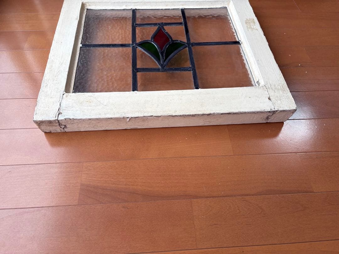 英国アンティーク ステンドグラス 窓枠付きパネル｜イギリス製｜店舗什器・DIY