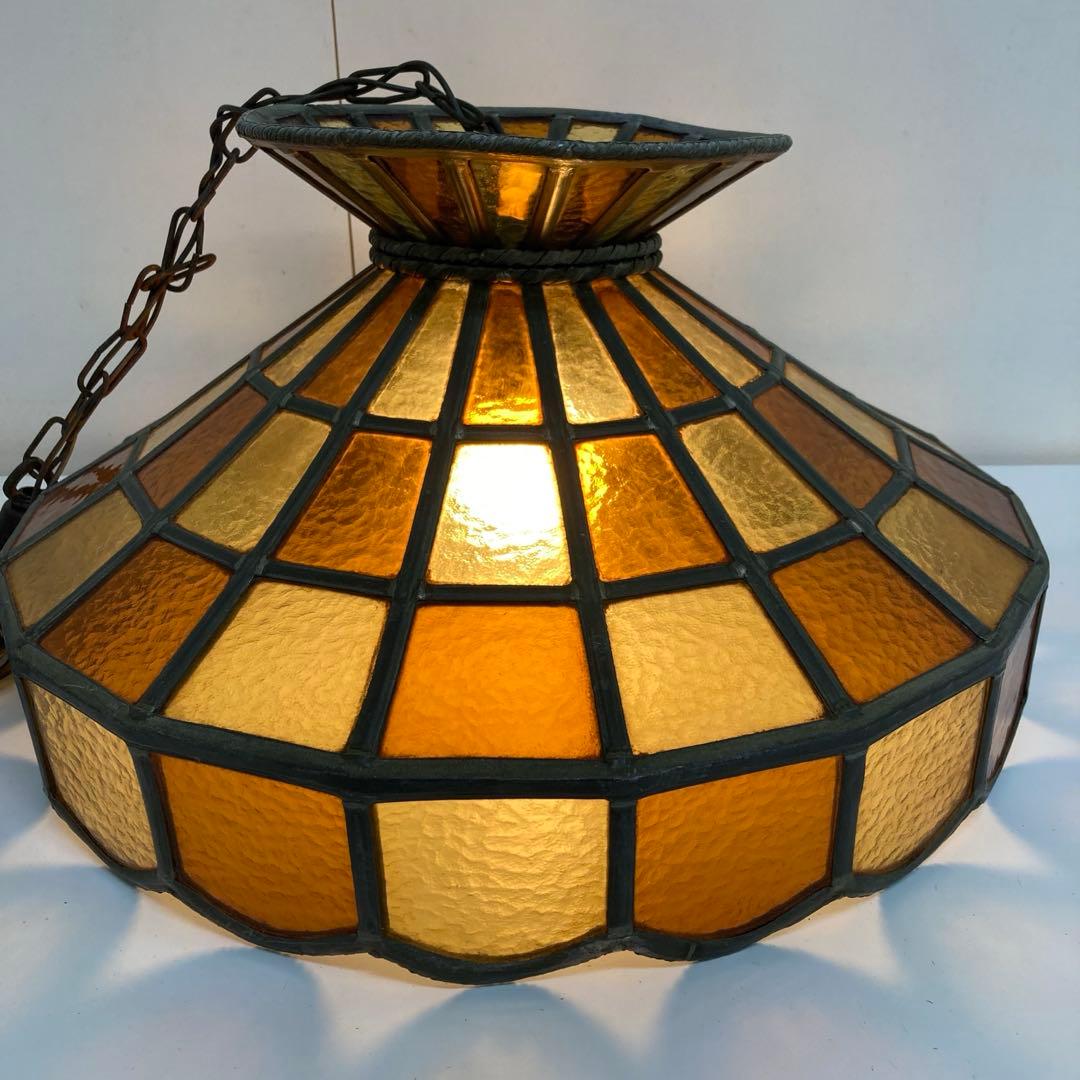 A280-53 アンティーク ステンドグラス吊り下げ照明器具 吊り下げランプ