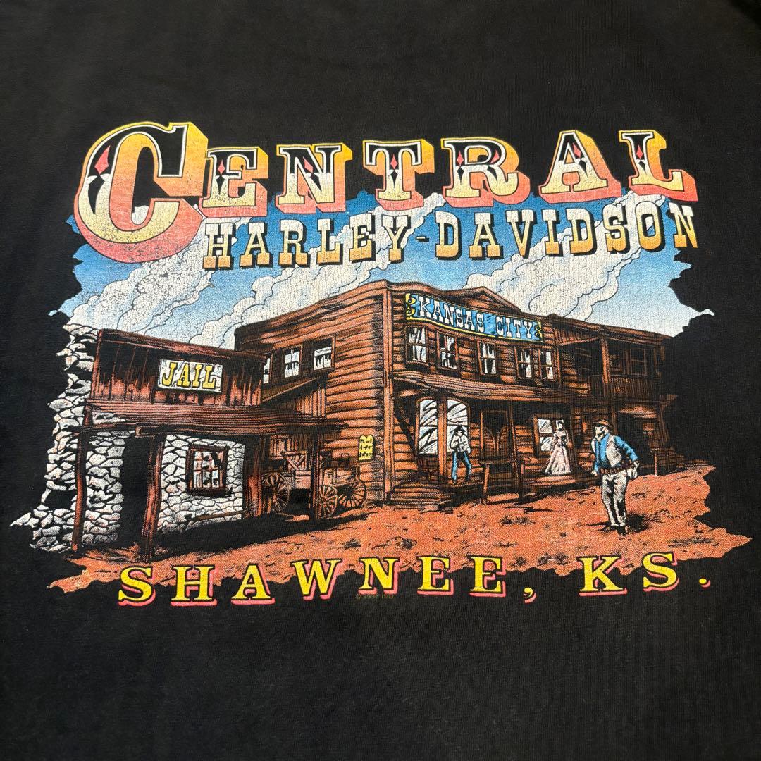 Harley Davidson red fire flamered Tシャツ