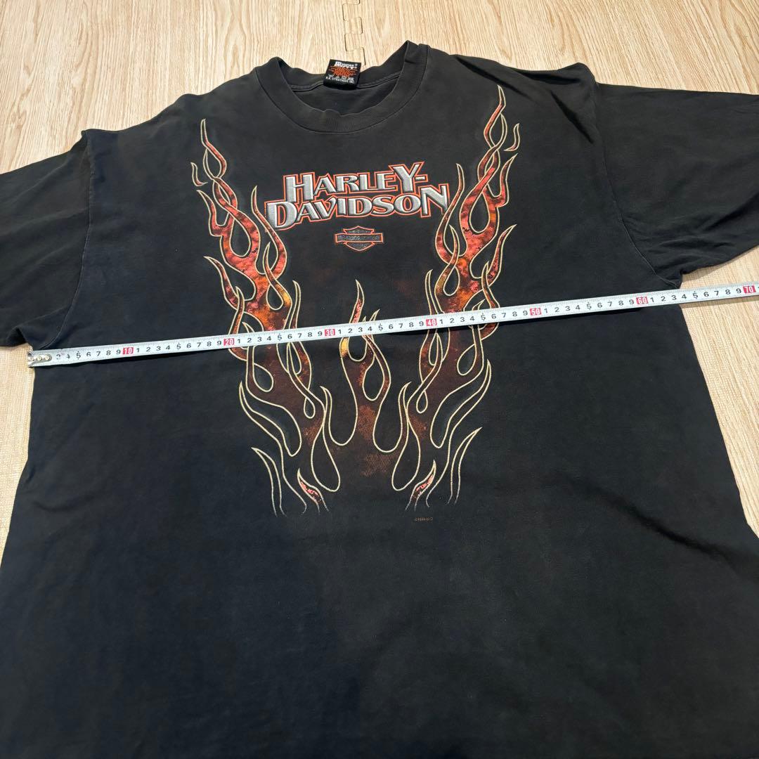 Harley Davidson red fire flamered Tシャツ