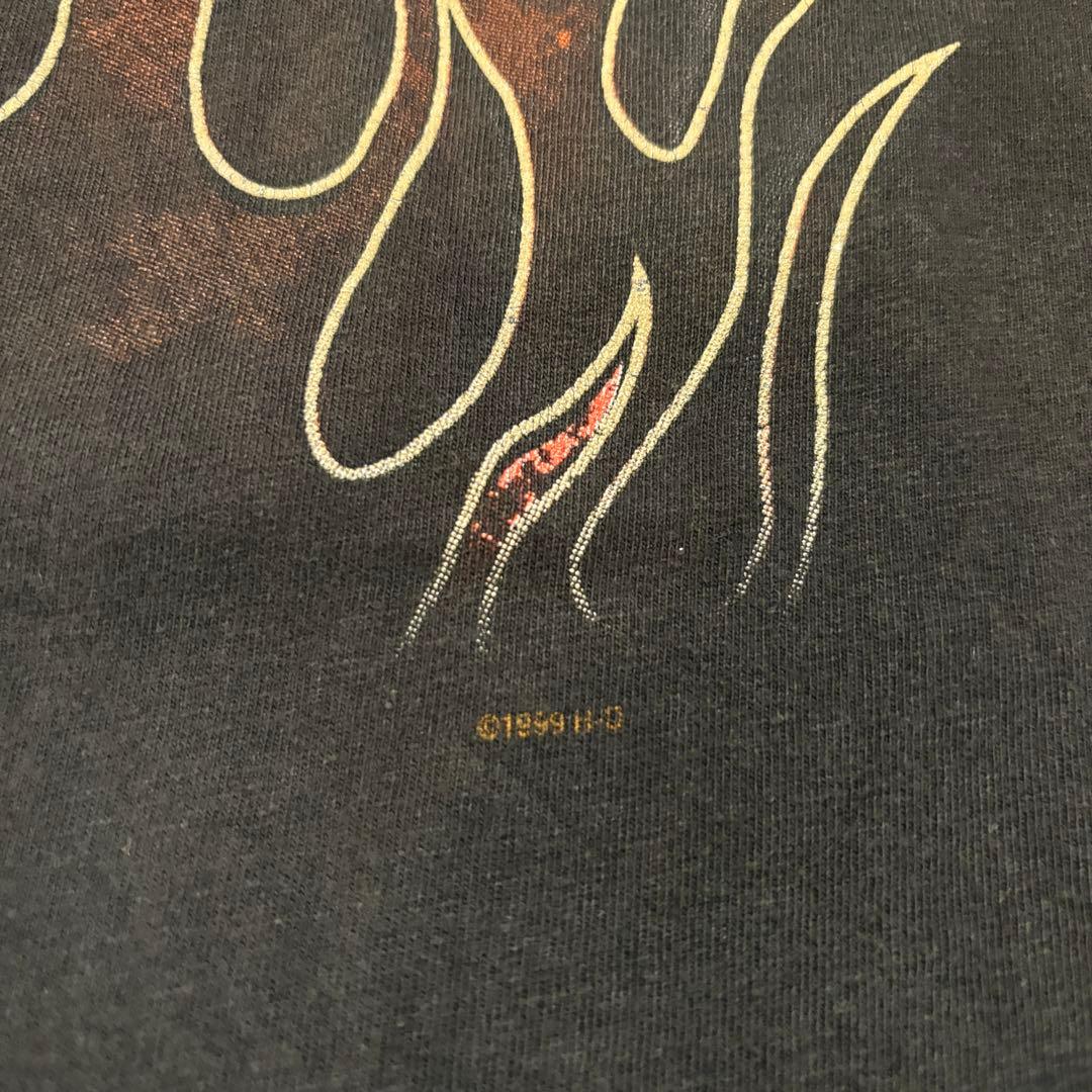 Harley Davidson red fire flamered Tシャツ