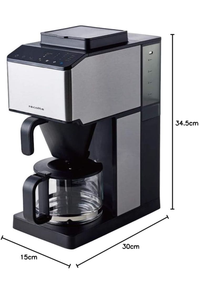 新品未使用　レコルト　コーン式全自動コーヒーメーカー(外箱一部破れあり)