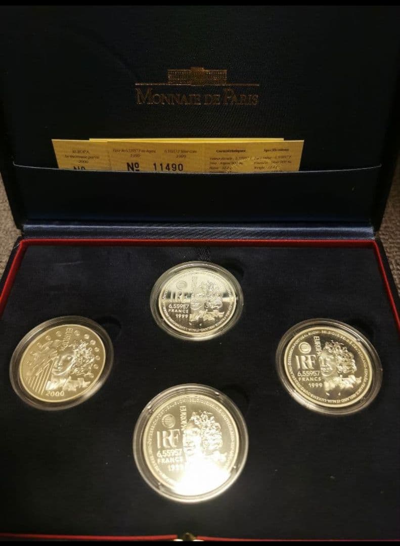 1999年フランス銀貨6.55957フラン ヨーロッパシリーズ記念銀貨SV900