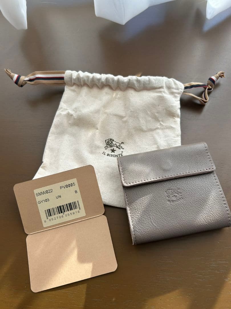 IL BISONTE 二つ折り財布 グレー SMW022