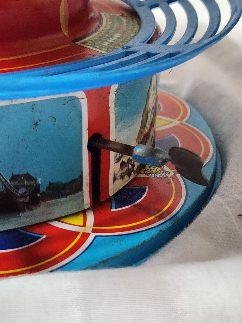 レトロ ブリキ玩具 日本製 メリーゴーランド ネジ式 ATC アサヒ玩具 動作品