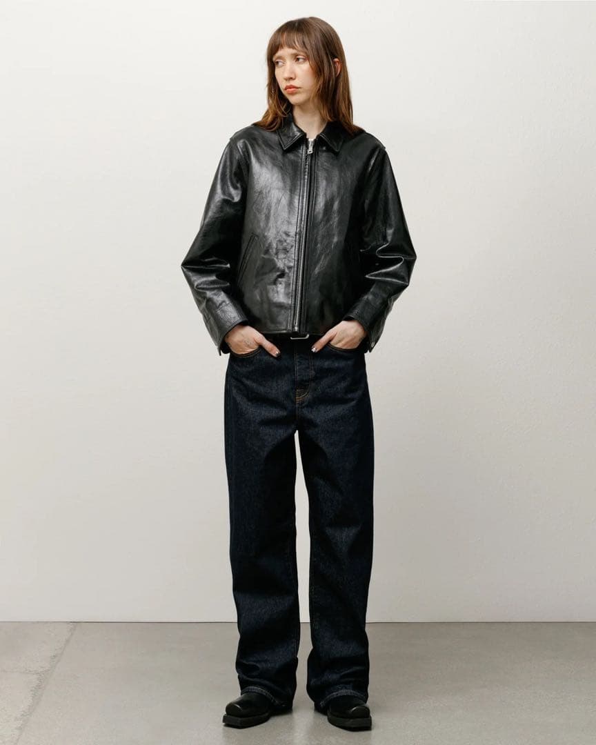 Stussy Garage Jacket Leather ジャケット レザー M