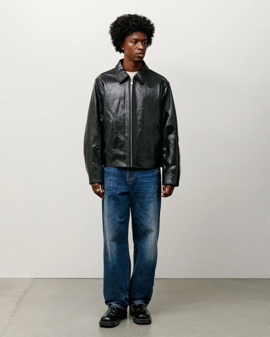 Stussy Garage Jacket Leather ジャケット レザー M