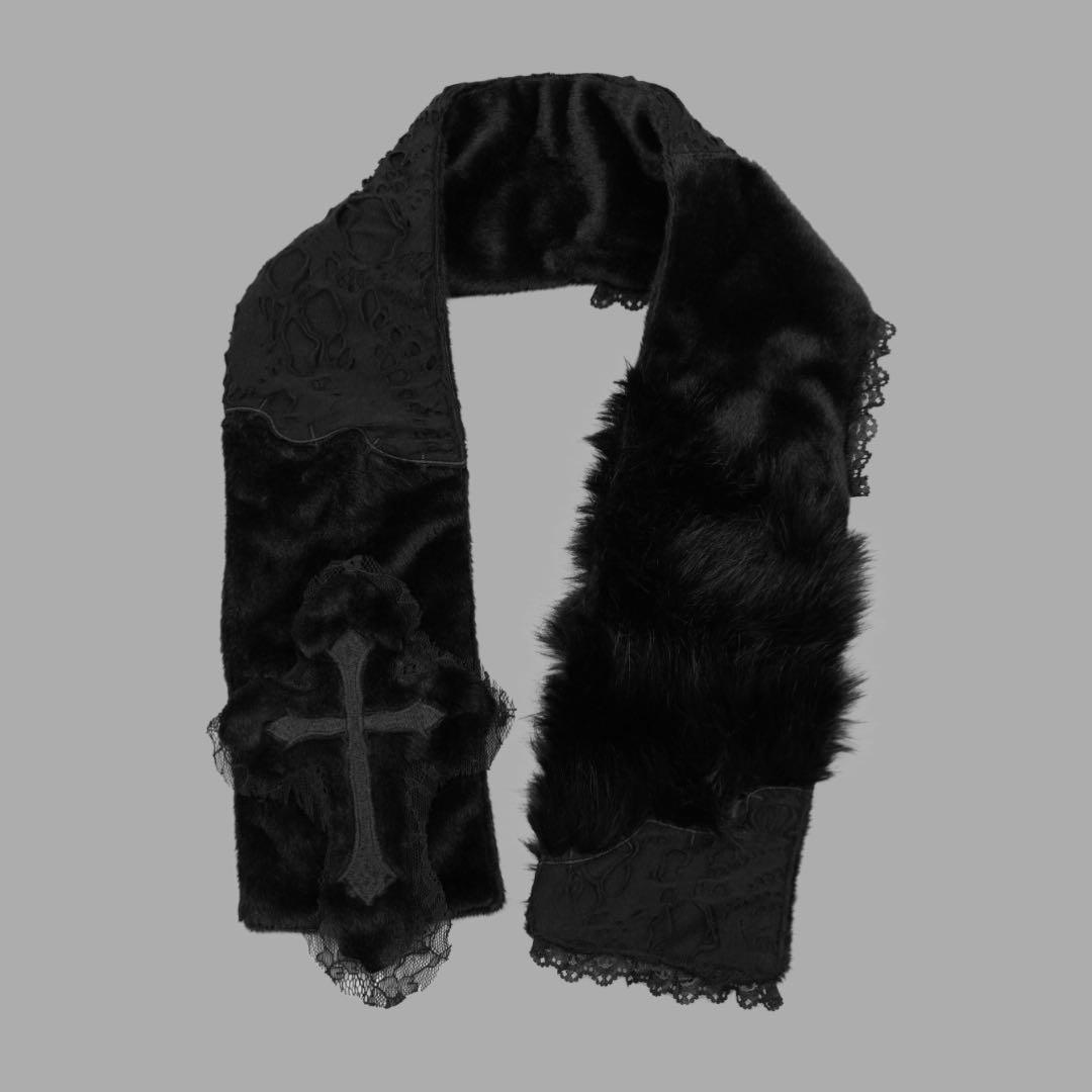 DimMoire【ディムモアール】十字の誓いつぎはぎマフラー/Black 新品