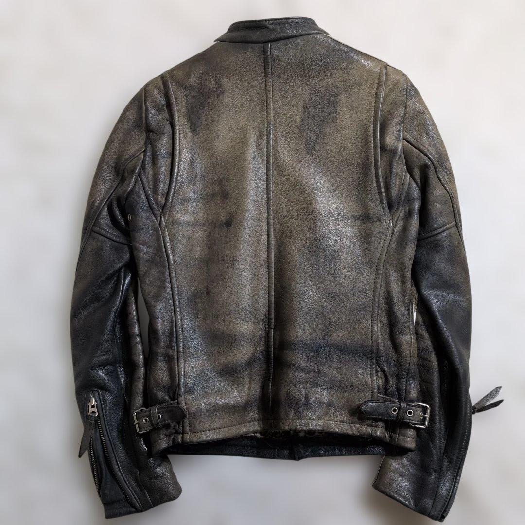 ショットクラシックレーサーレオパードヒョウ柄 XS ヴィンテージ加工　ライン