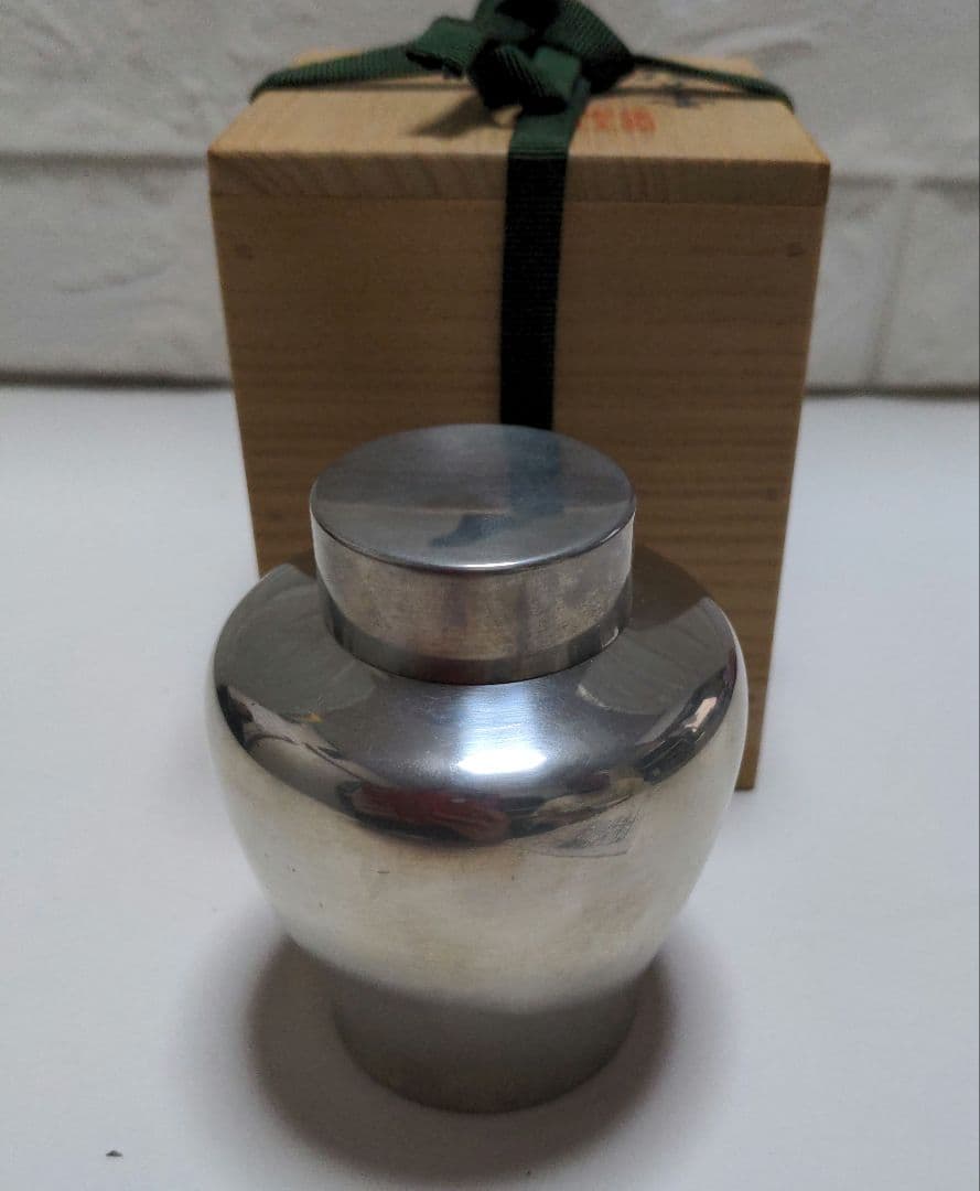 茶壺　錫　茶器　茶道具　共箱　五世蔵六