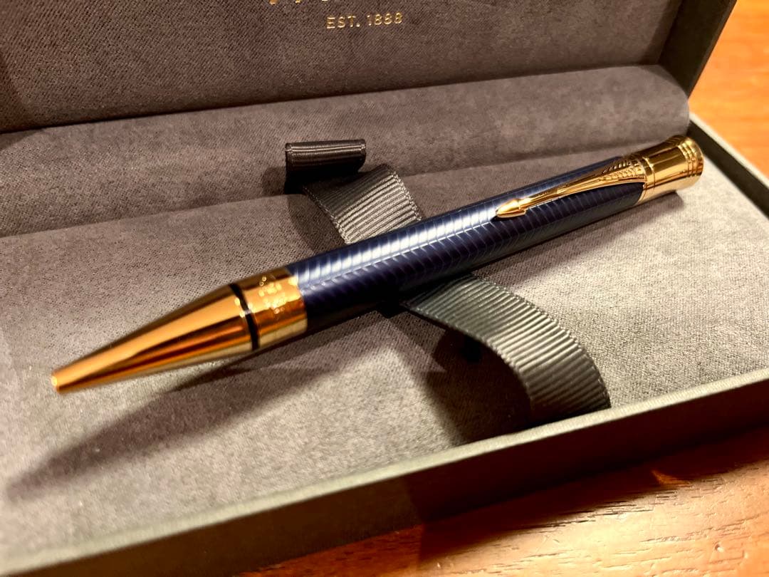 パーカー デュオフォールド プレステージ ブルーシェブロンGT ボールペン