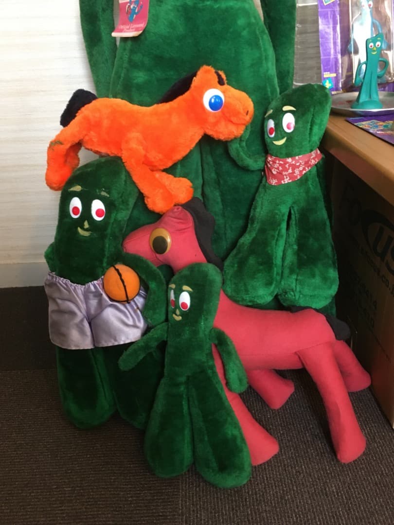 未使用 中古 GUMBY ガンビー 特大・大ぬいぐるみ フィギュア セット