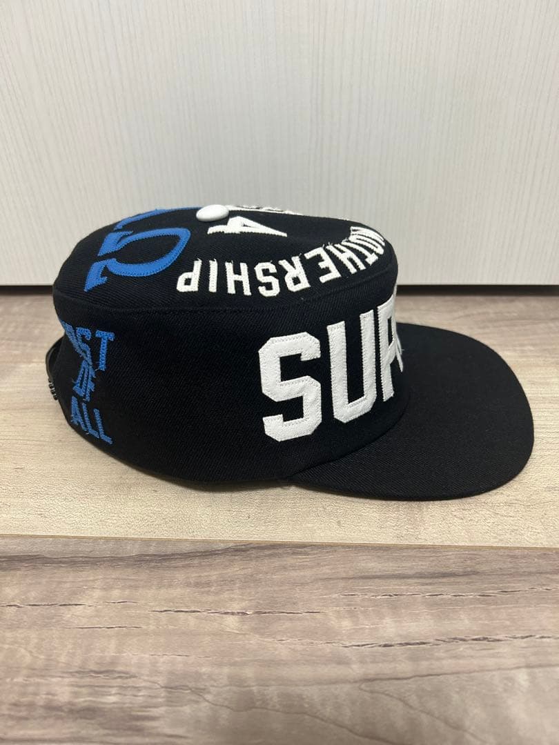 シュプリーム キャップ ロゴ刺繍 ブラック フリー