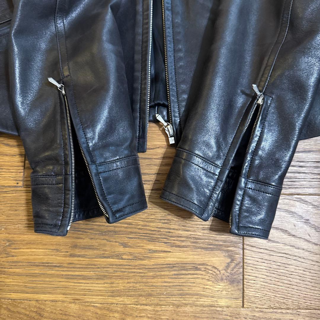 (クリーニング済)agnes b. レザージャケット size2 短丈 希少