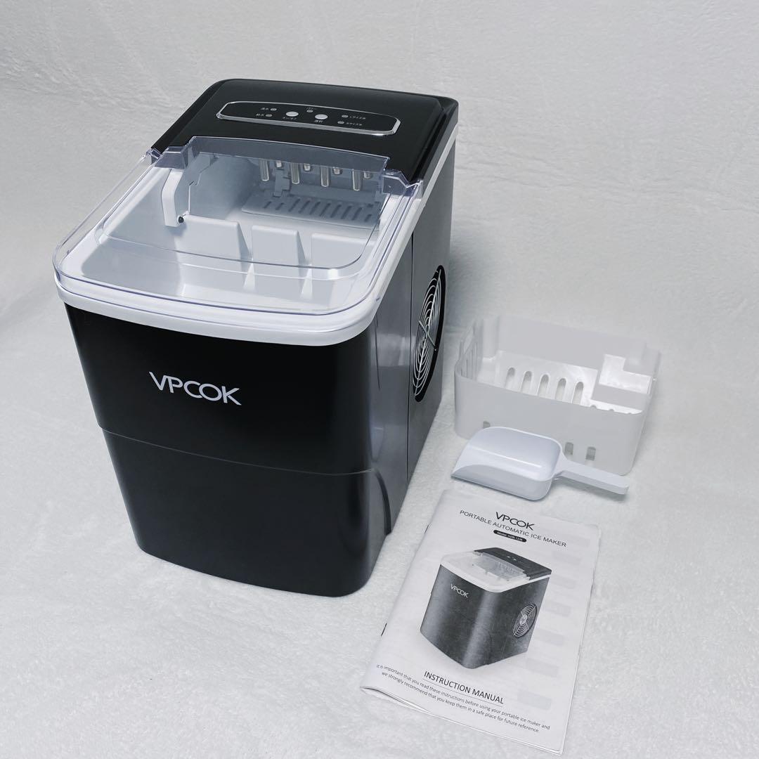 美品　VPCOK　ポータブル型製氷機　自動製氷機　家庭用　HZB-12　ブラック