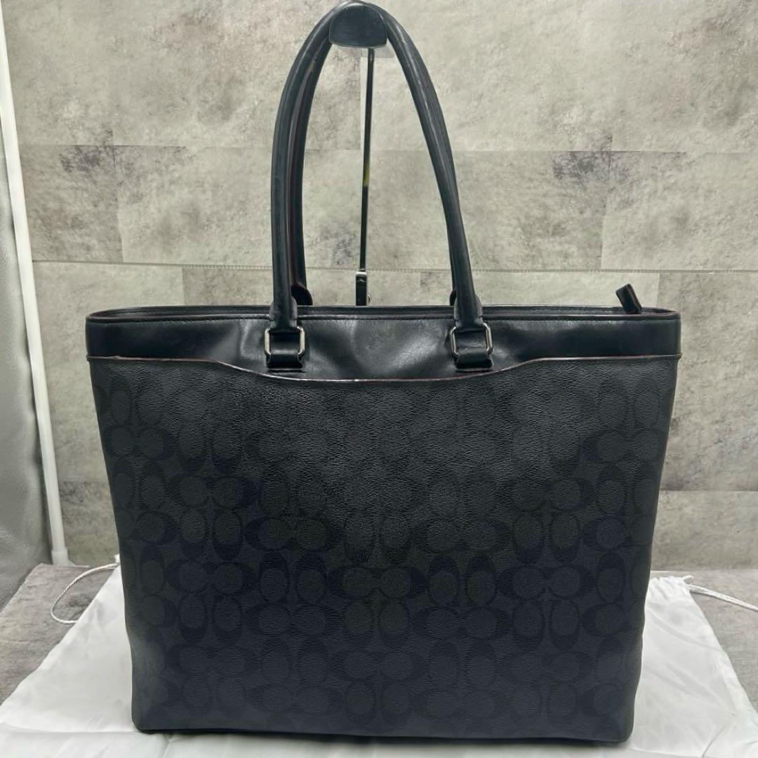 コーチ ベケット 2way ビジネス トートバッグ 革 PVC A4 ブラック