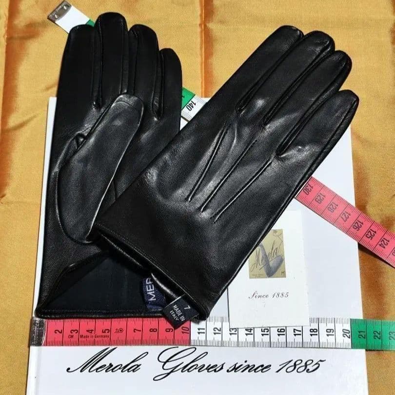 6.0サイズ メローラ ナッパ黒 ライニングなし グローブ 革手袋 MEROLA