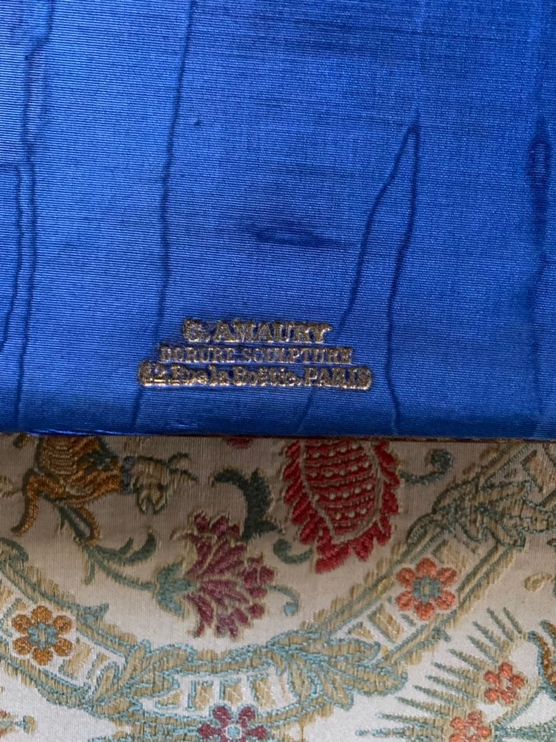 フランスアンティーク　1911年ジュリア・バルテ写真サイン入り豪華額装2点セット